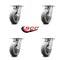Service Caster 6 Inch Kingpinless Thermoplastic Rubber Wheel Swivel Top Plate Caster, 4PK SCC-KP30S620-TPRRD-4 - alternate 5
